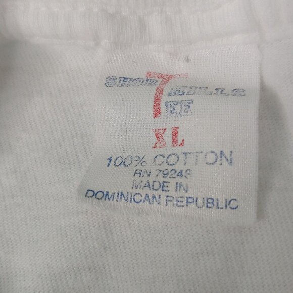 Vintage Single Stitch Beach XL T Shirt White Neon Puffy Graphic Sail Sun Palms - Picture 8 of 12